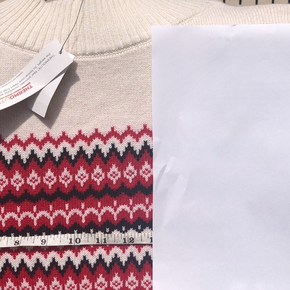 TALBOTS Chalet Fair Isle Thermolite + wool + cotton blend sweater size L - Picture 14 of 14